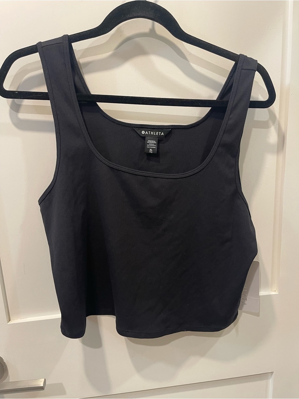 Athleta Black Square Neck Tank NEW sz XL